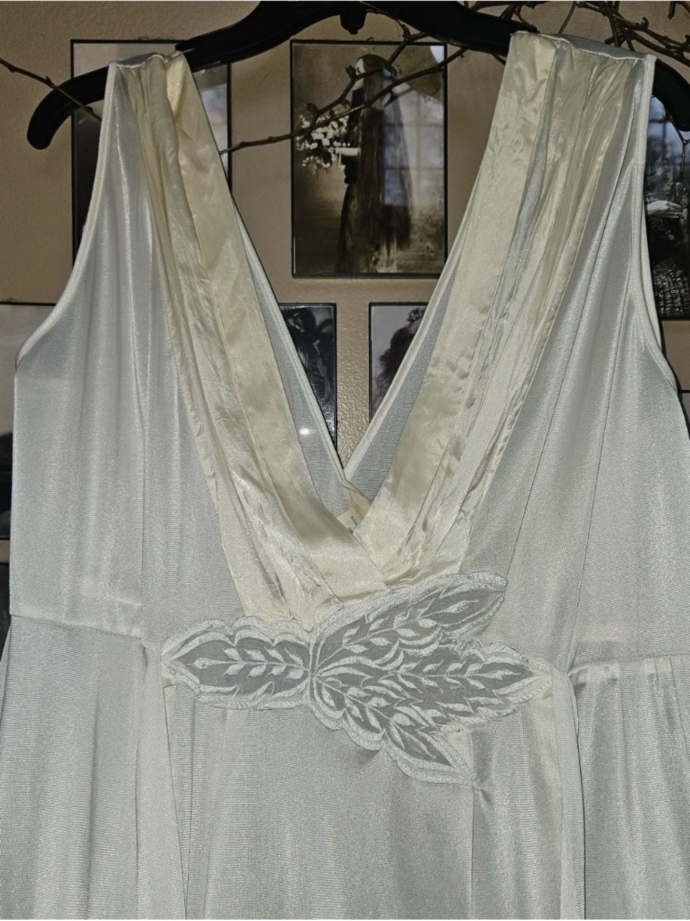 Vintage Undercover Wear Rhapsody White Nylon Maxi Nightgown M Tall Grecian - Picture 2 of 15